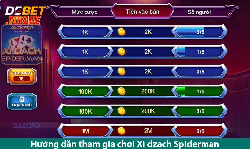 Xì dzach Spiderman Debet – Chia sẻ kinh nghiệm chơi cho người mới